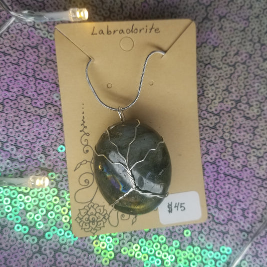 Labradorite Tree Handwrapped Necklace