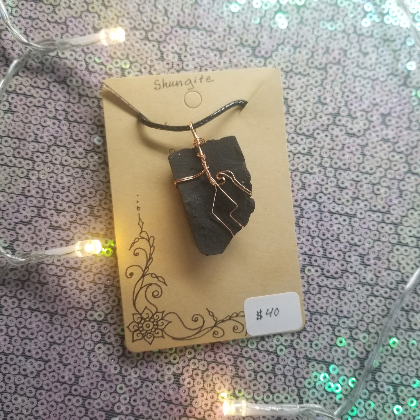 Shungite Handwrapped Necklace