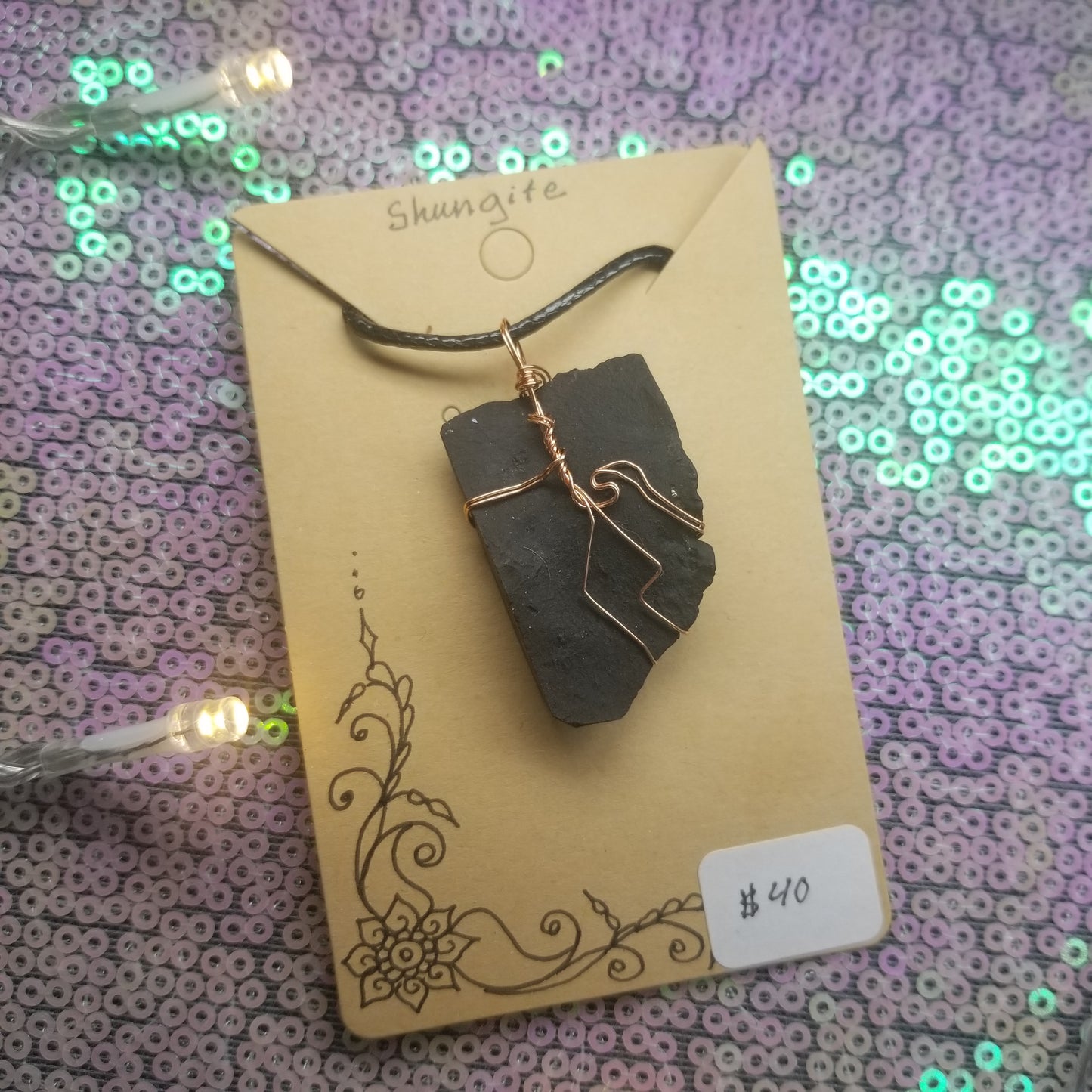 Shungite Handwrapped Necklace
