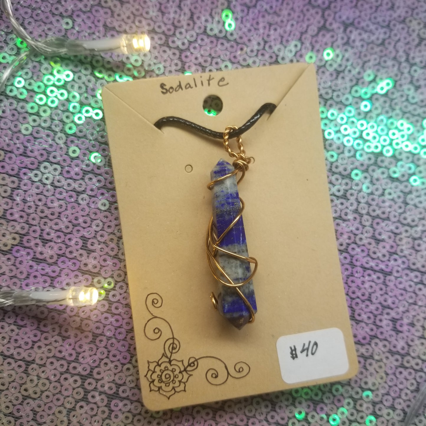 Sodalite Handwrapped Necklace