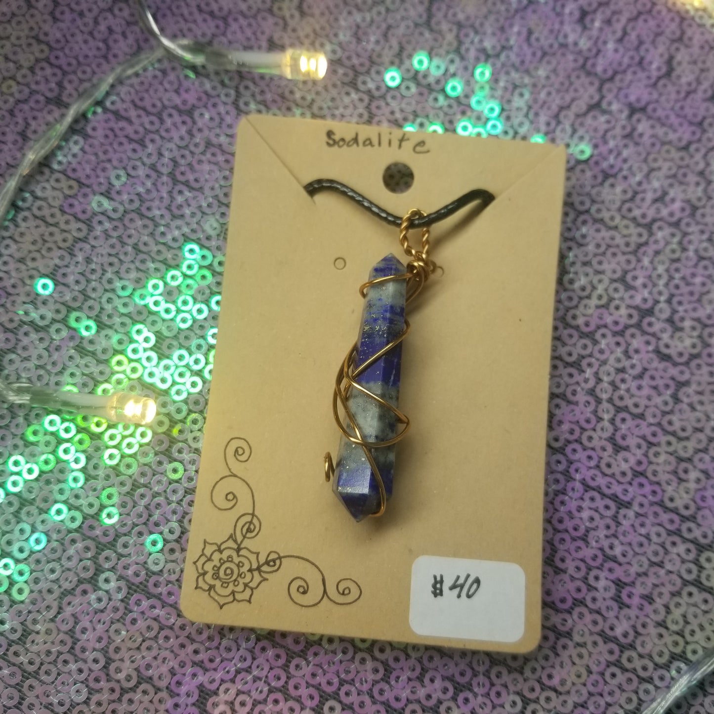 Sodalite Handwrapped Necklace