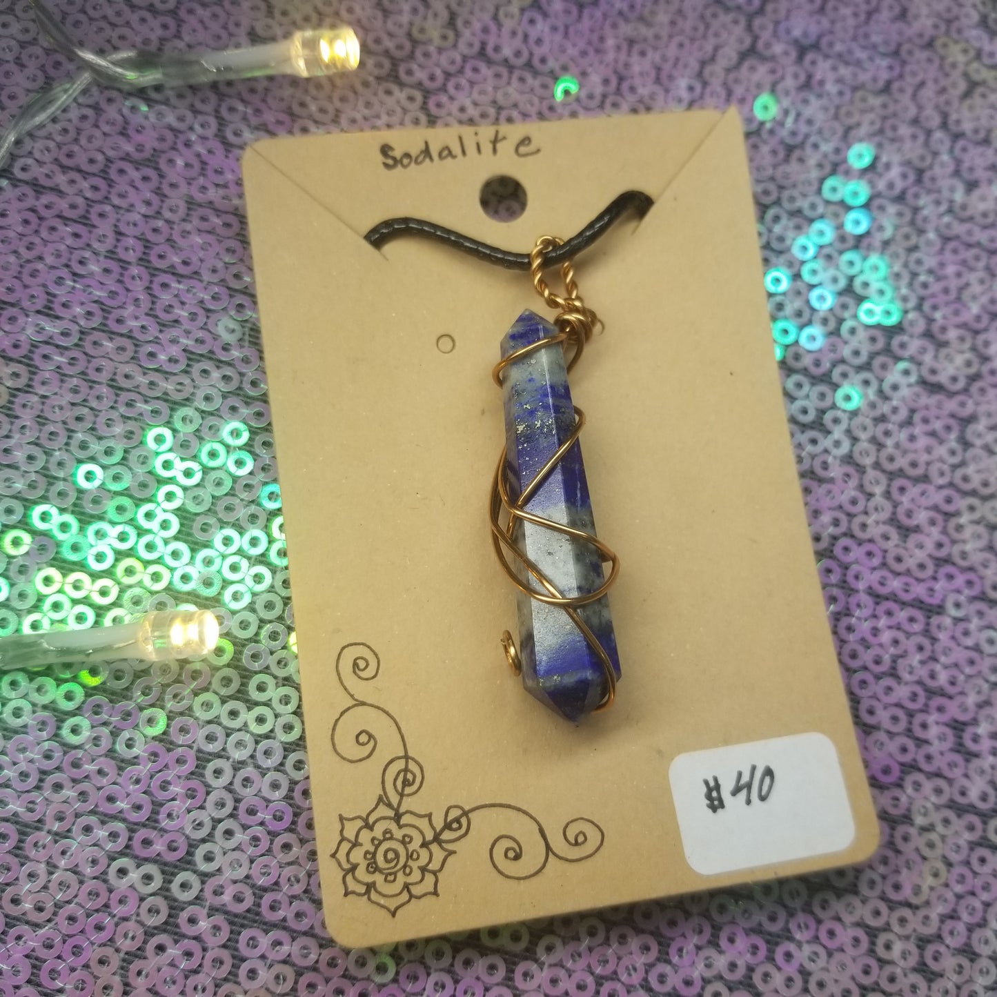 Sodalite Handwrapped Necklace