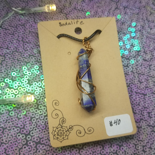 Sodalite Handwrapped Necklace