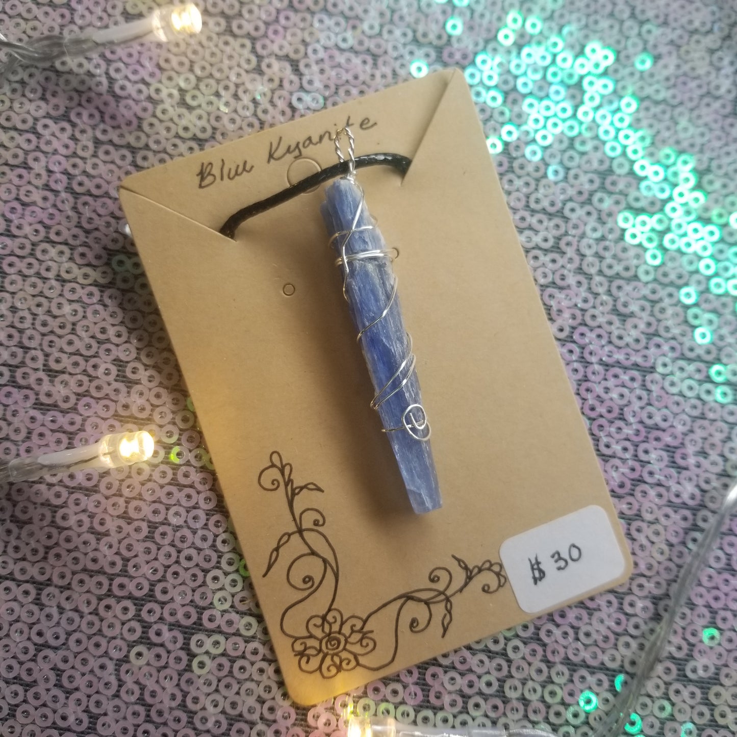 Blue Kyanite Handwrapped Necklacr