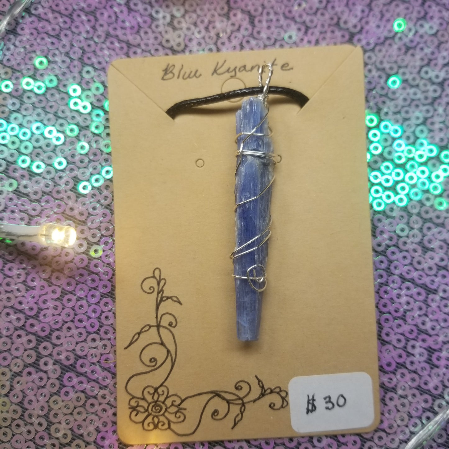 Blue Kyanite Handwrapped Necklacr