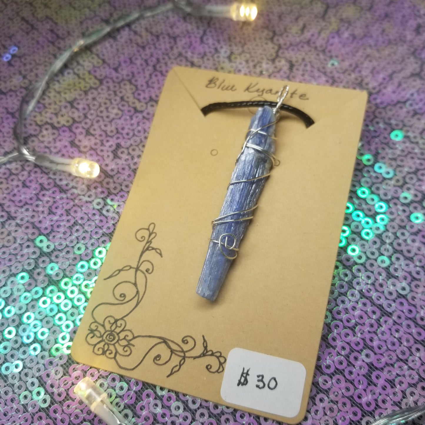 Blue Kyanite Handwrapped Necklacr