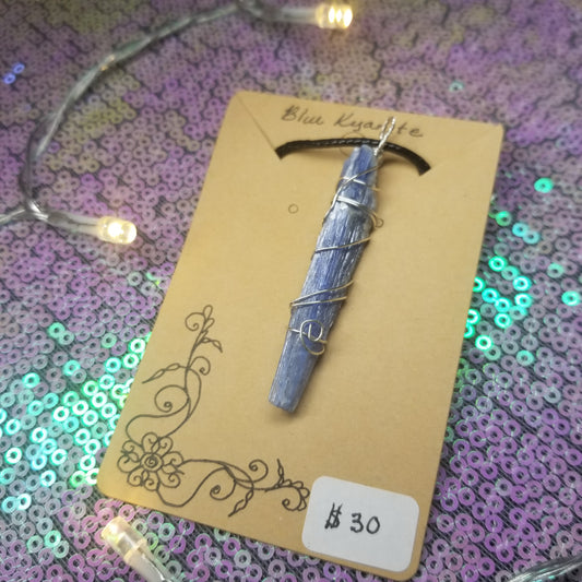 Blue Kyanite Handwrapped Necklacr