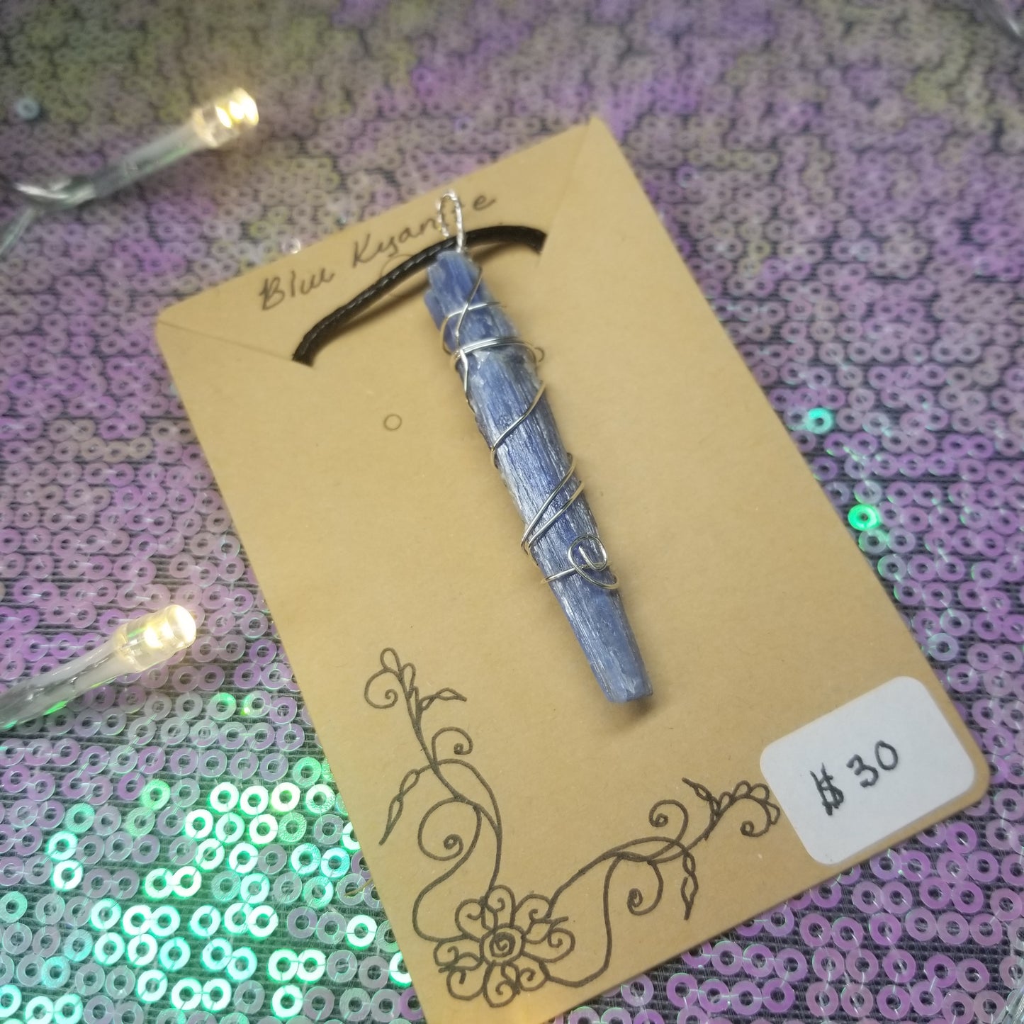 Blue Kyanite Handwrapped Necklacr