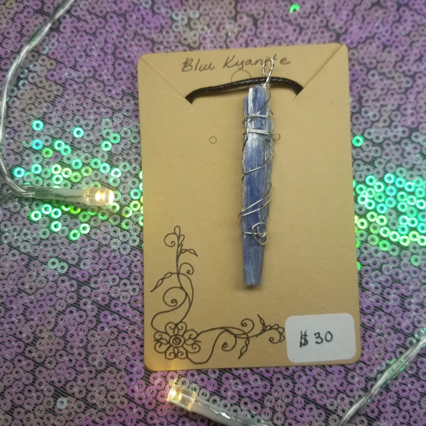 Blue Kyanite Handwrapped Necklacr