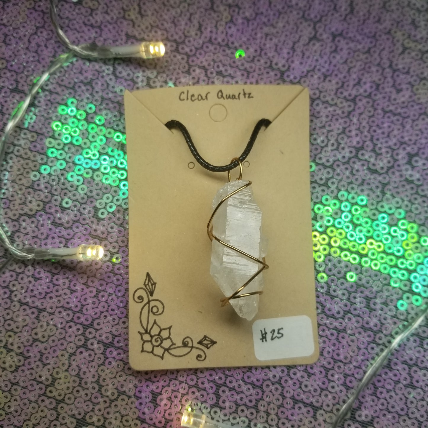 Arkansas Clear Quartz Handwrapped Necklace