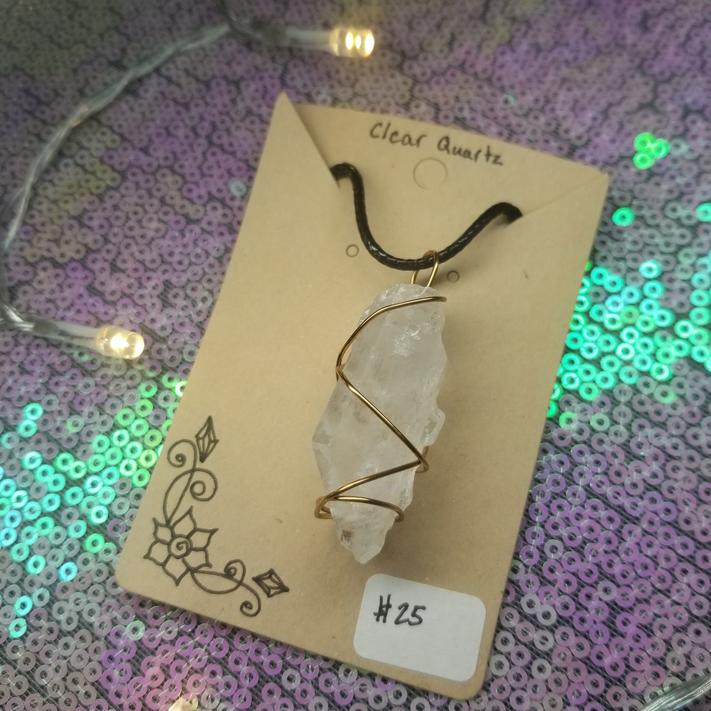 Arkansas Clear Quartz Handwrapped Necklace