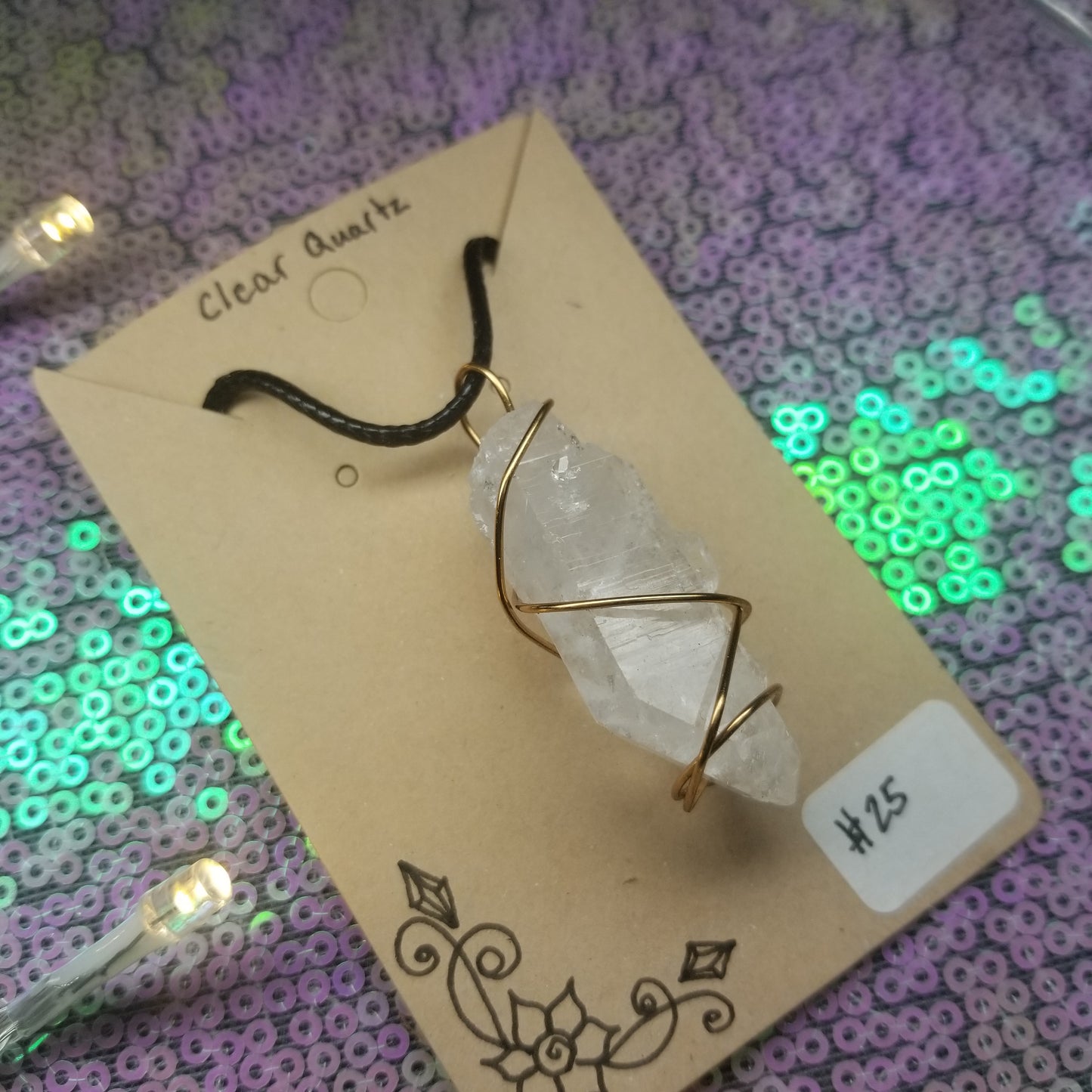 Arkansas Clear Quartz Handwrapped Necklace