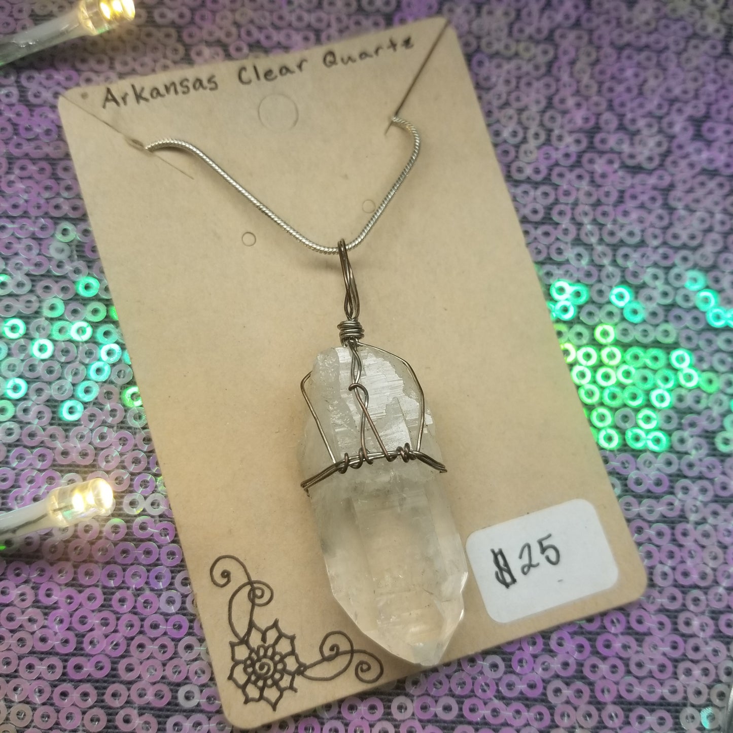 Copy of Arkansas Clear Quartz Handwrapped Necklace