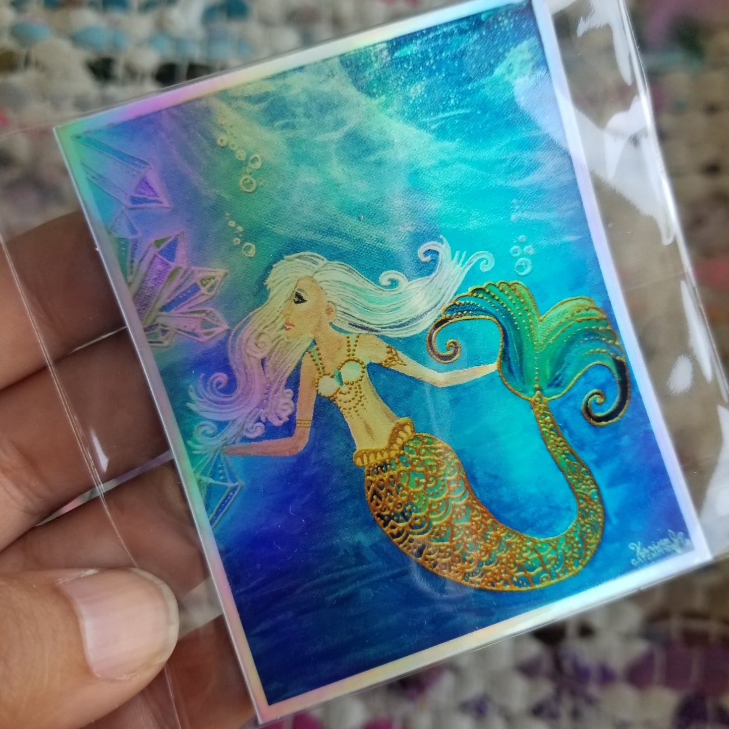 Crystal Mermaid Waterproof Art Sticker