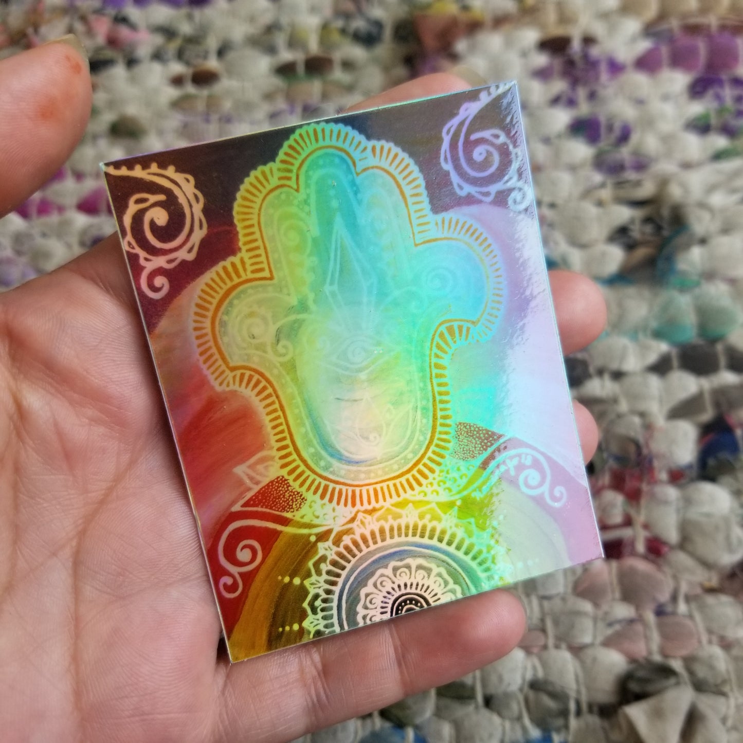 Psychedelic Hamsa Waterproof Art Sticker