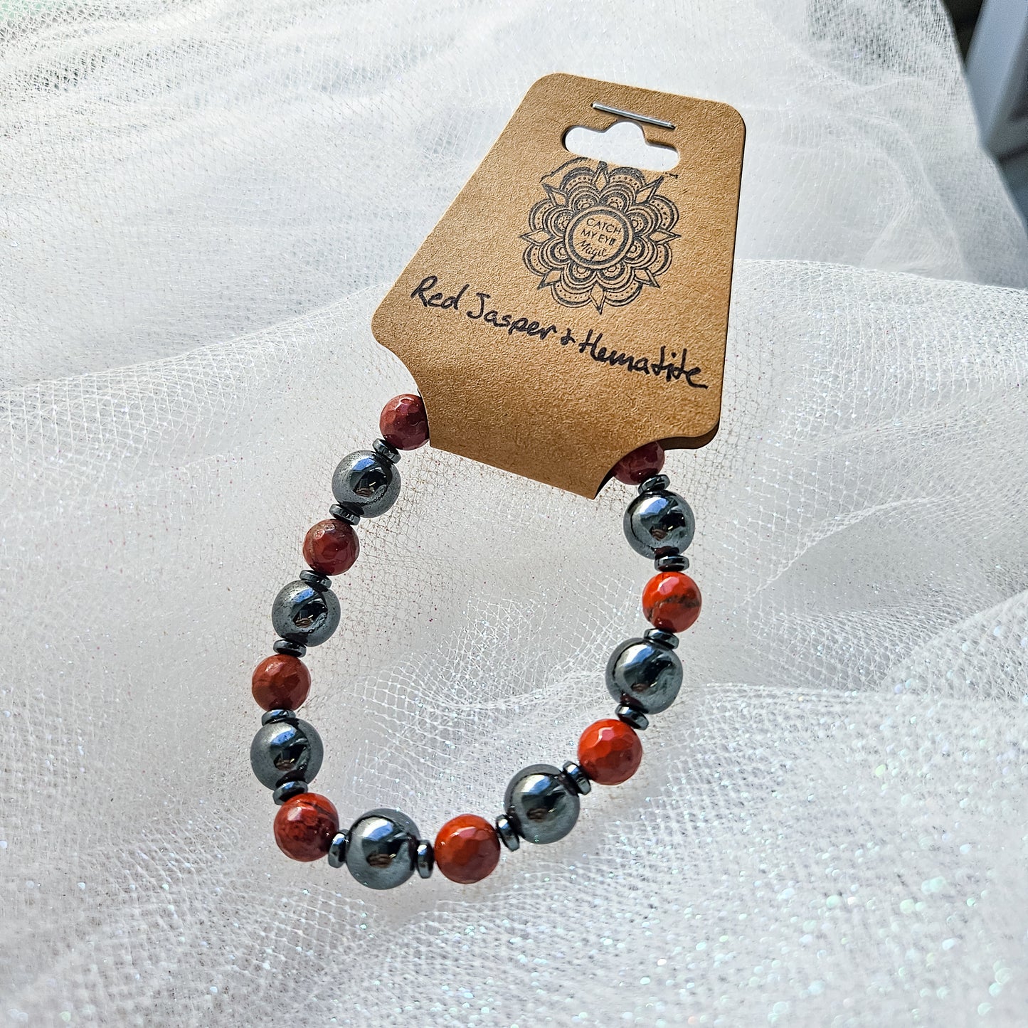 Red Jasper & Hematite Crystal Bracelet