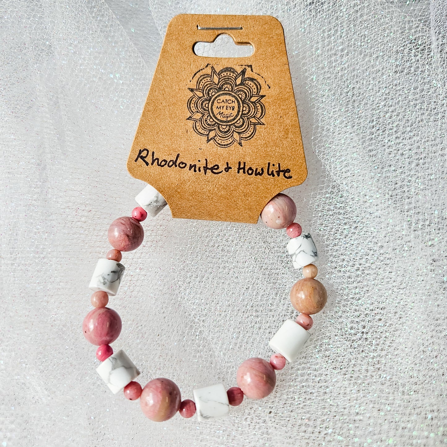 Rhodonite & Howlite Crystal Bracelet