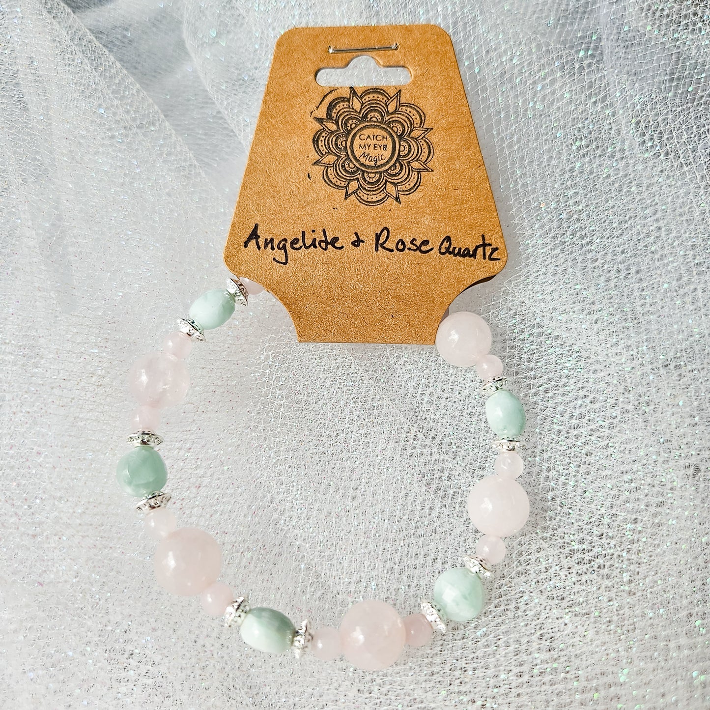 Angelite & Rose Quartz Crystal Bracelet