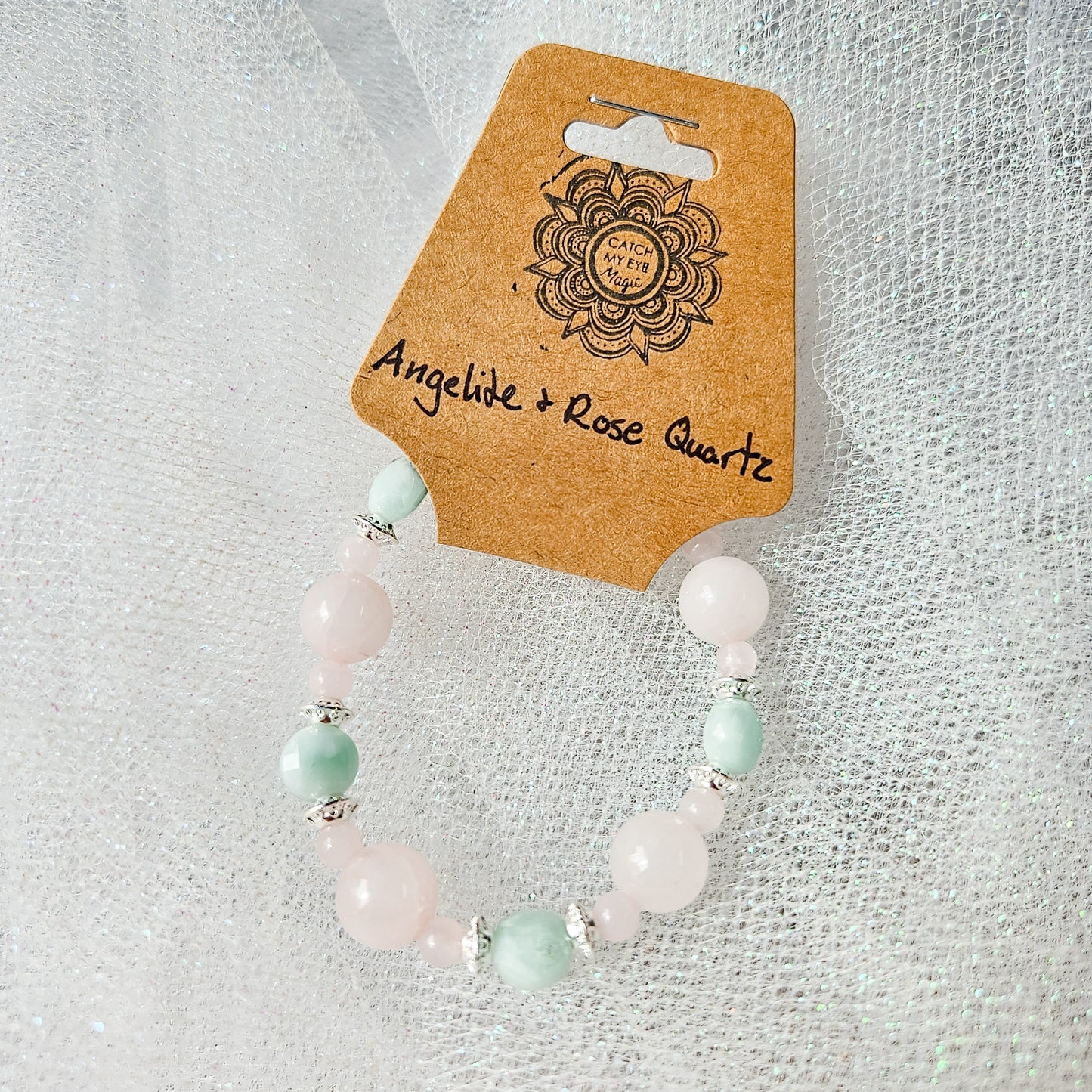 Angelite & Rose Quartz Crystal Bracelet