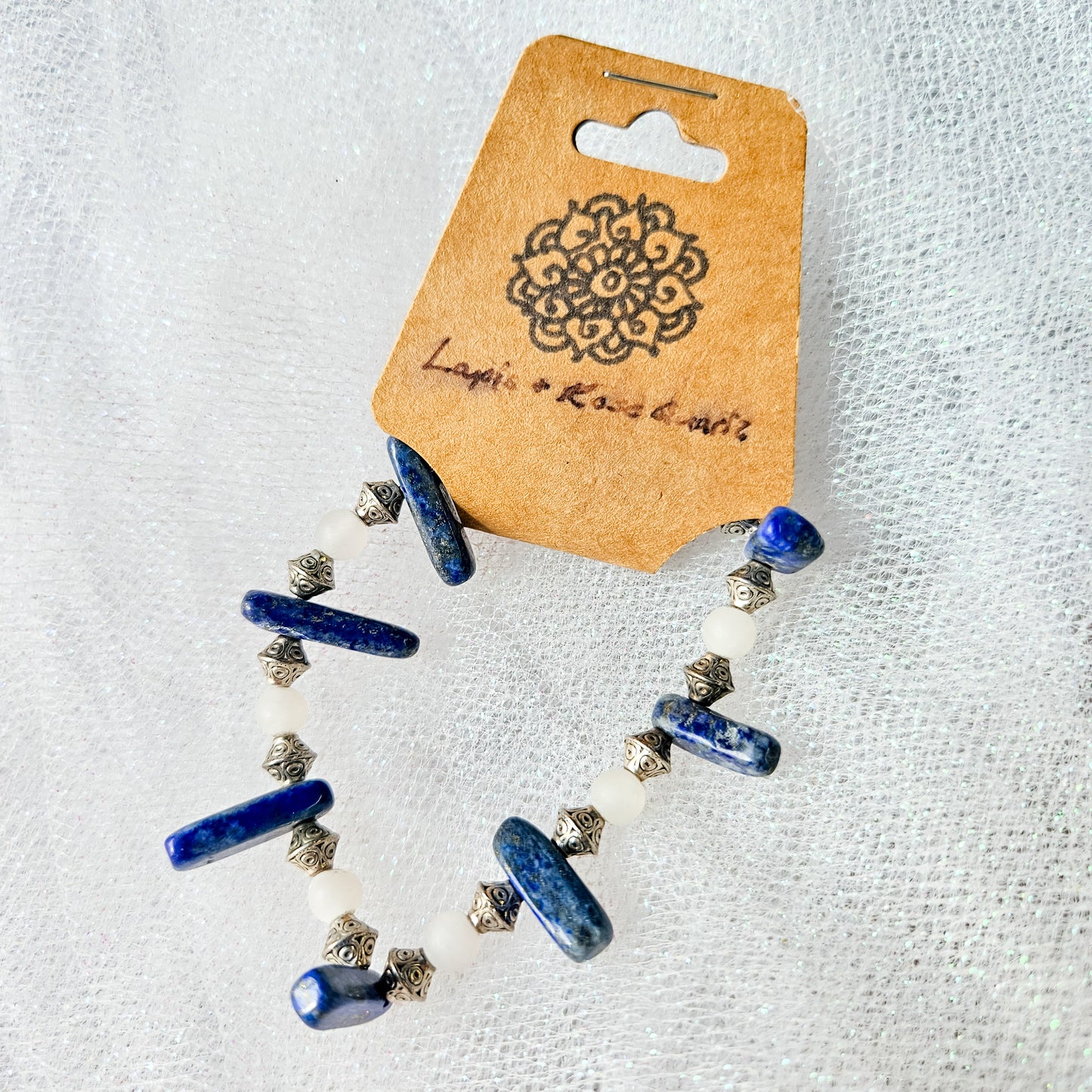 Lapis & Rose Quartz Crystal Bracelet