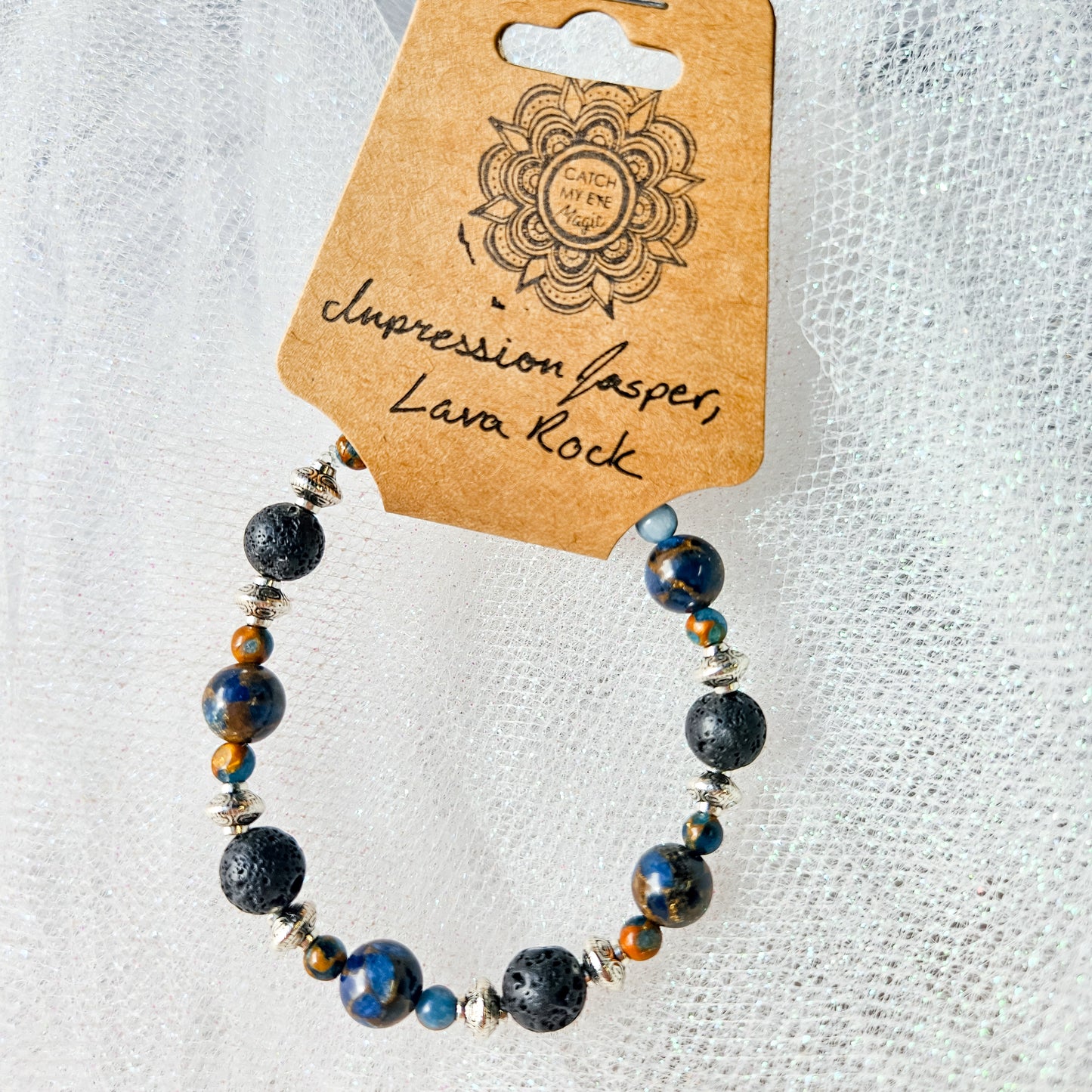 Impression Jasper & Lava Rock Crystal Bracelet