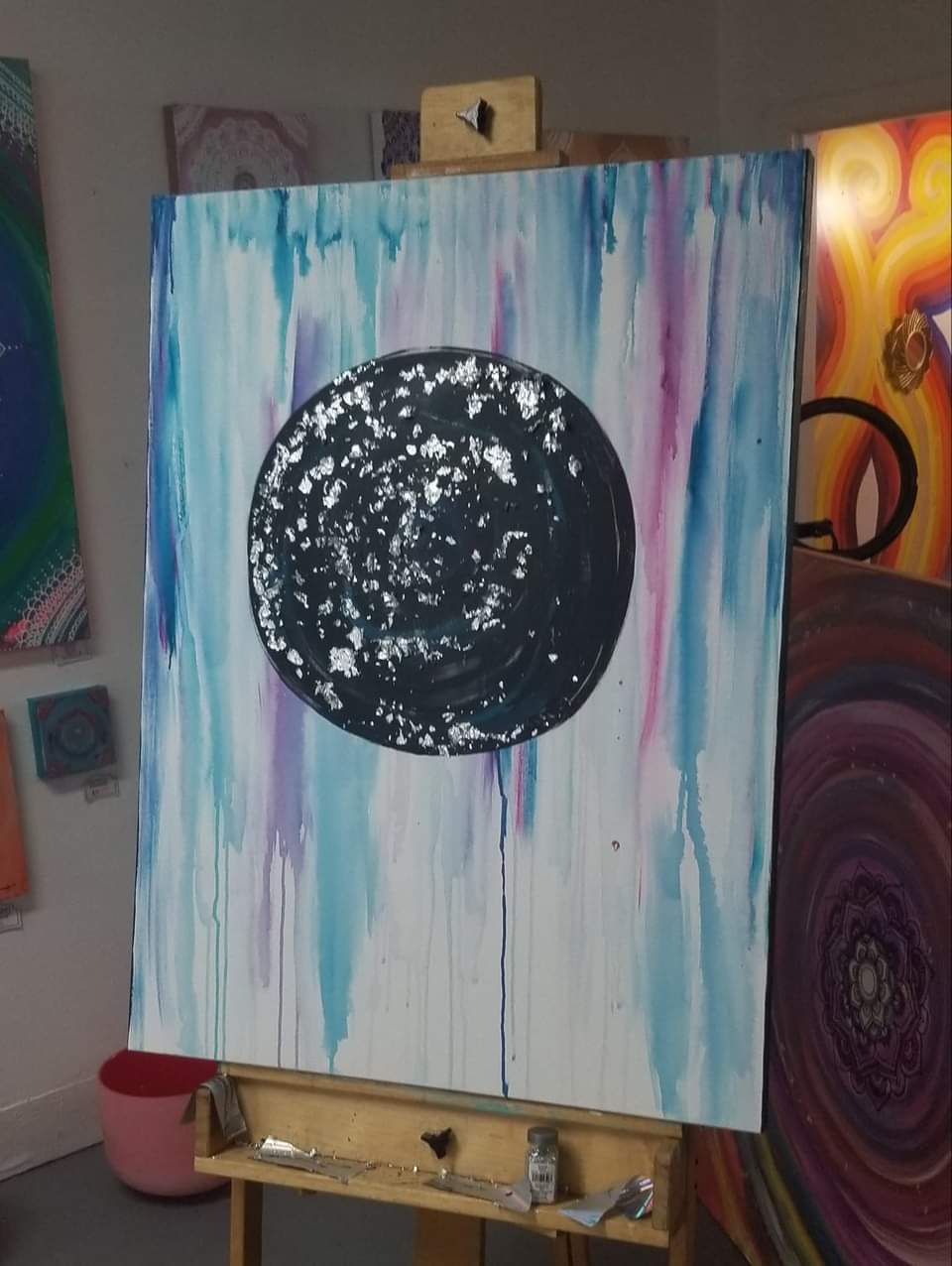 "Lunar Release" Original Acrylic Painting 24x36” |Reiki Blessed Artwork | Intuition, Expression Healing