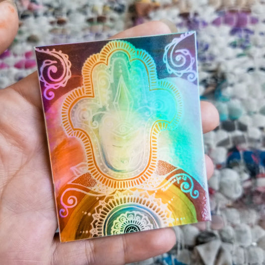 Psychedelic Hamsa Waterproof Art Sticker