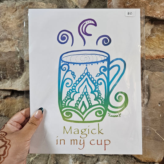 Magick in My Cup Coffee Art Print | 8.5x11 Poster