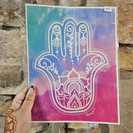Full color Hamsa Art Print | 8.5x11 Poster