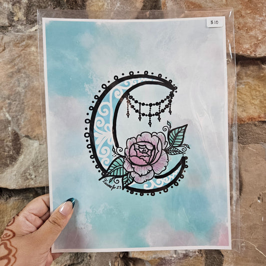 Crescent Peony Art Print | 8.5x11 Poster
