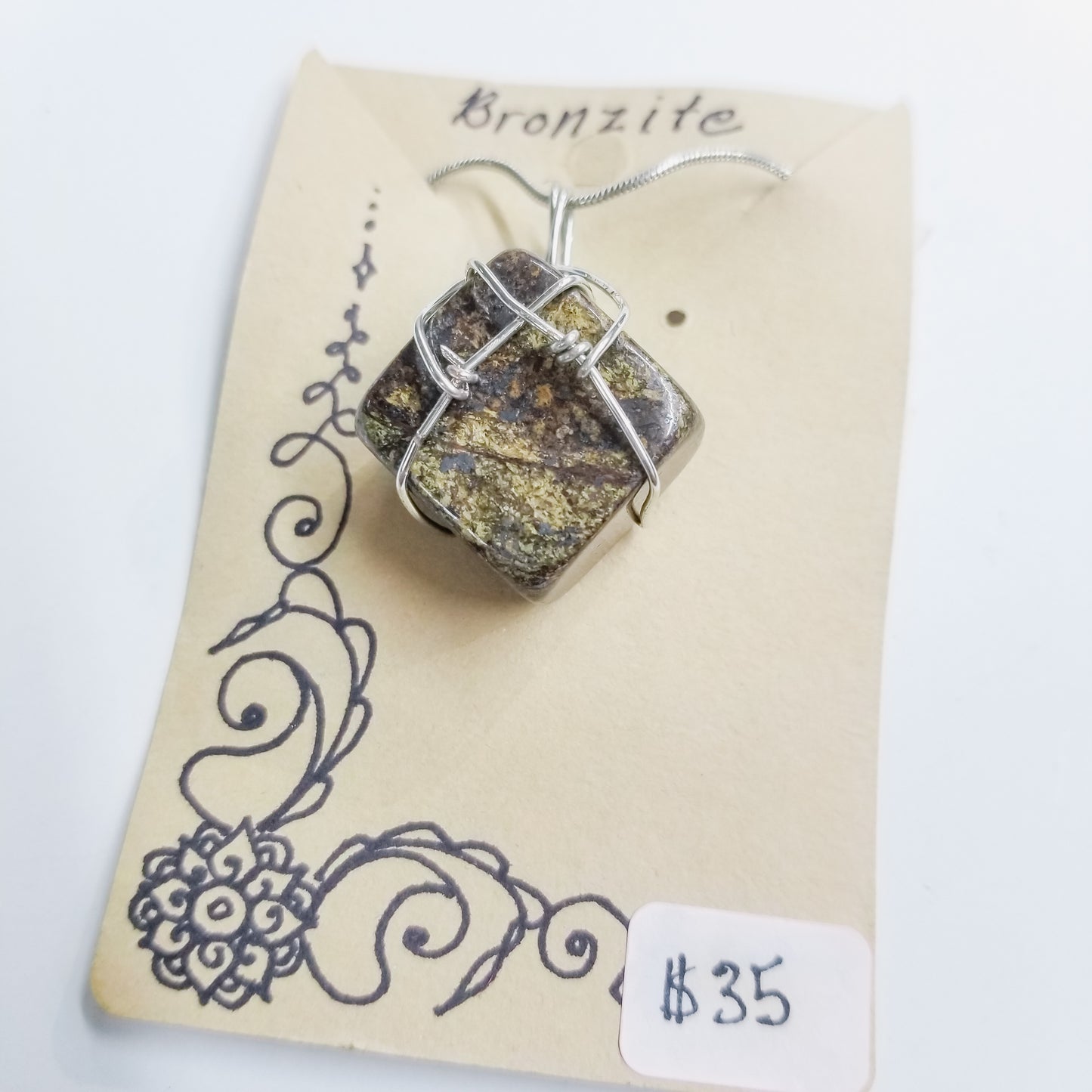 Bronzite Handwrapped Necklace