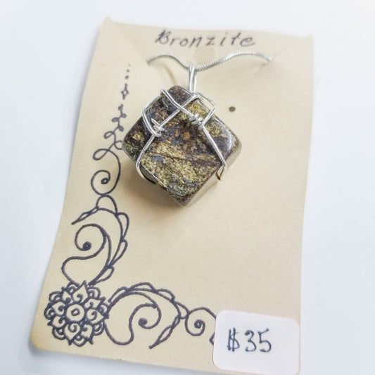 Bronzite Handwrapped Necklace