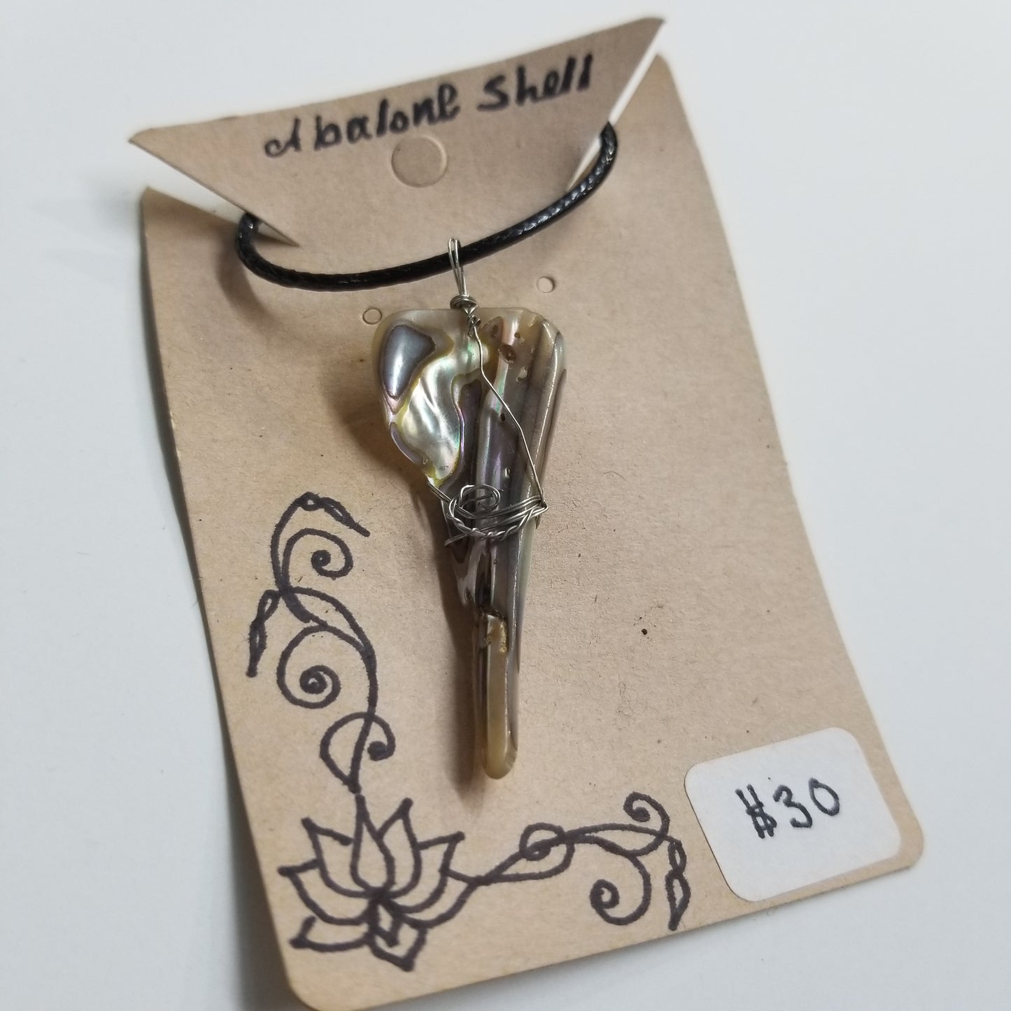 Abalone Shell Handwrapped Necklace