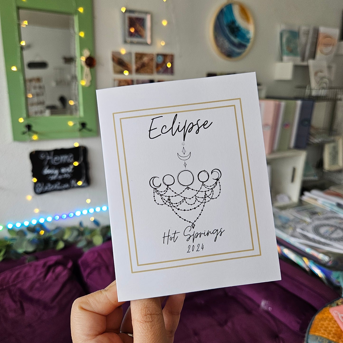 Hot Springs Eclipse 2024 Art Card 4-Pack