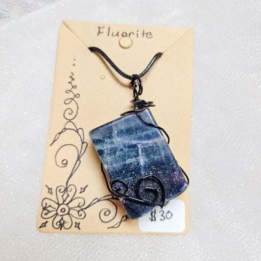Fluorite Handwrapped Necklace