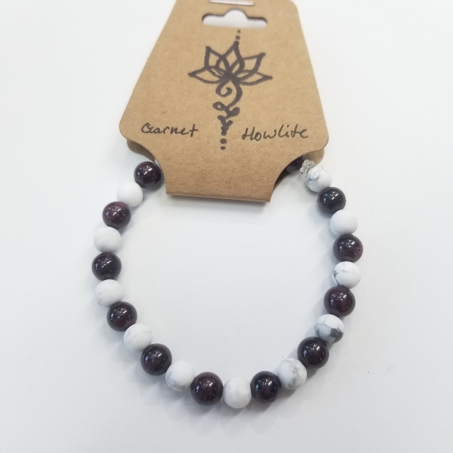 Garnet & Howlite Crystal Bracelet