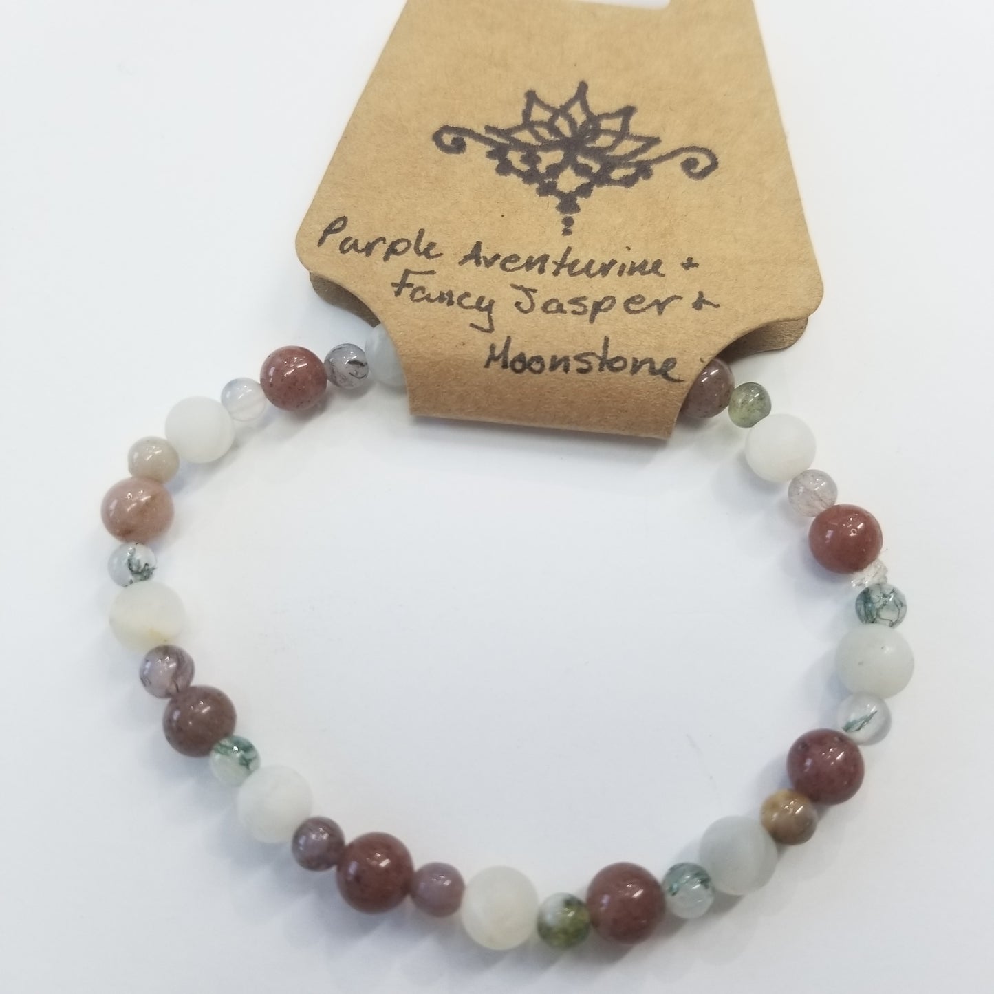Purple Aventurine, Moonstone & Fancy Jasper Crystal Bracelet