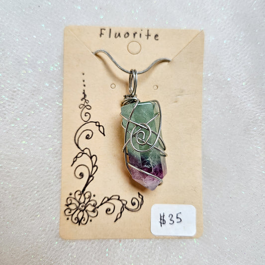 Fluorite Handwrapped Necklace