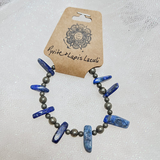 Pyrite & Lapis Lazuli Crystal Bracelet