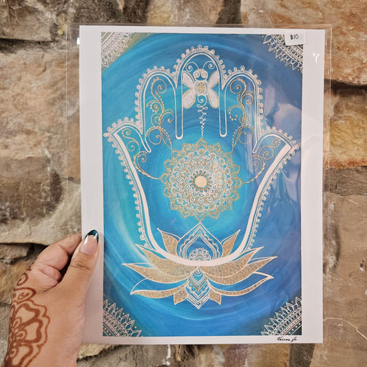 Dragonfly Hamsa Art Print | 8.5x11 Poster