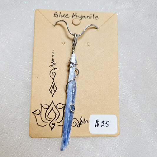 Blue Kyanite Handwrapped Necklace