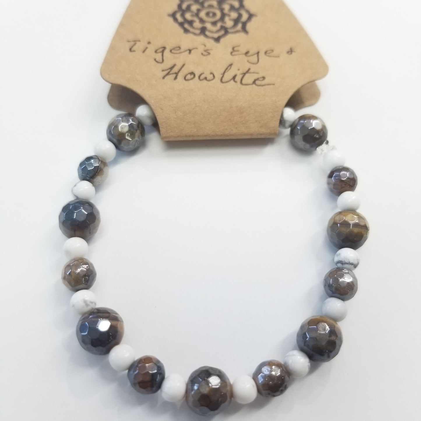 Tiger's Eye & Howlite Crystal Bracelet