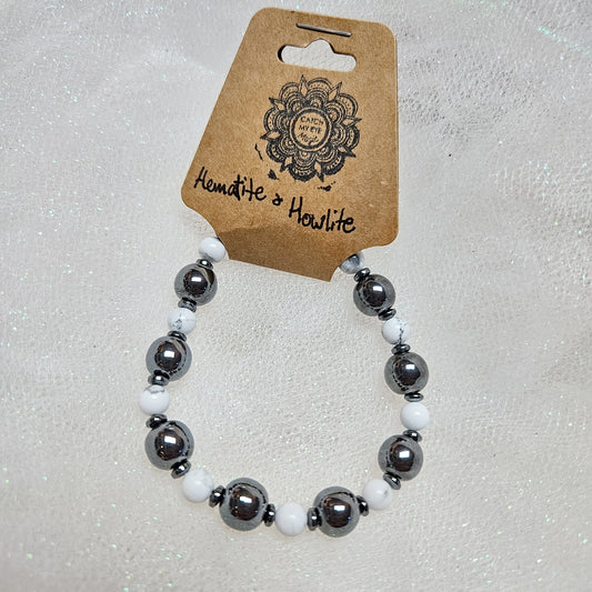 Hematite & Howlite Crystal Bracelet