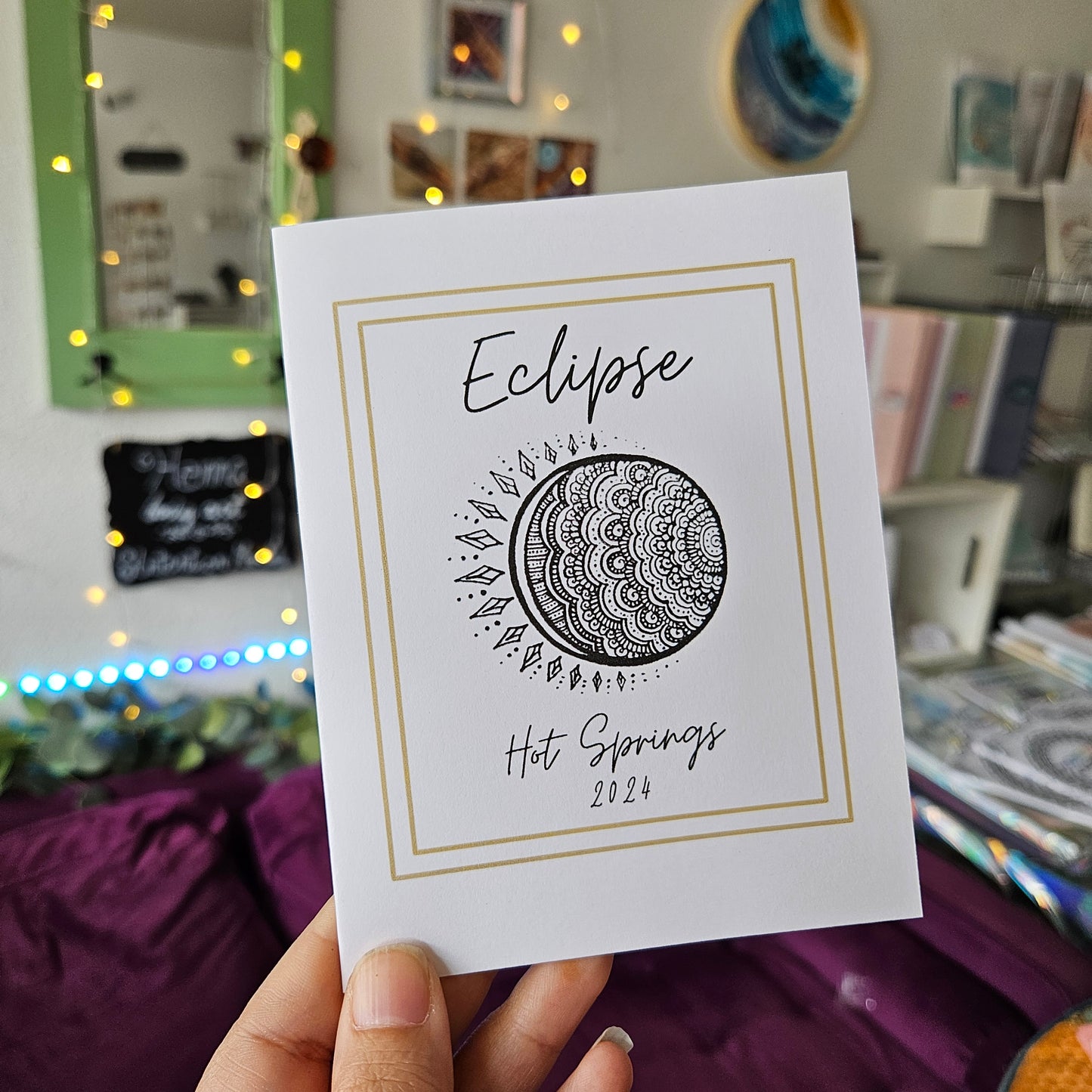 Hot Springs Eclipse 2024 Art Card 4-Pack