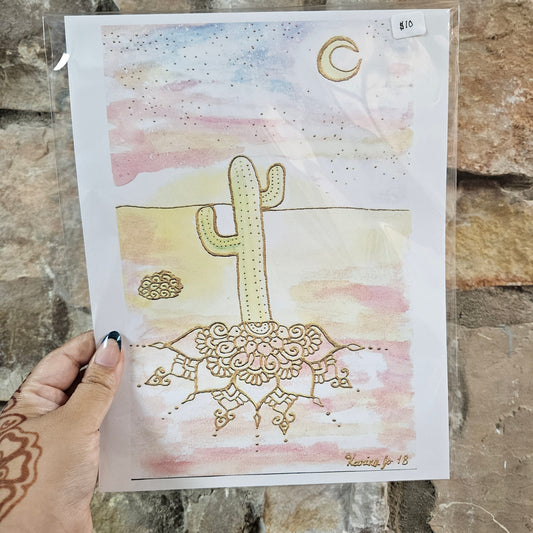 Watercolor Desert Art Print | 8.5x11 Poster