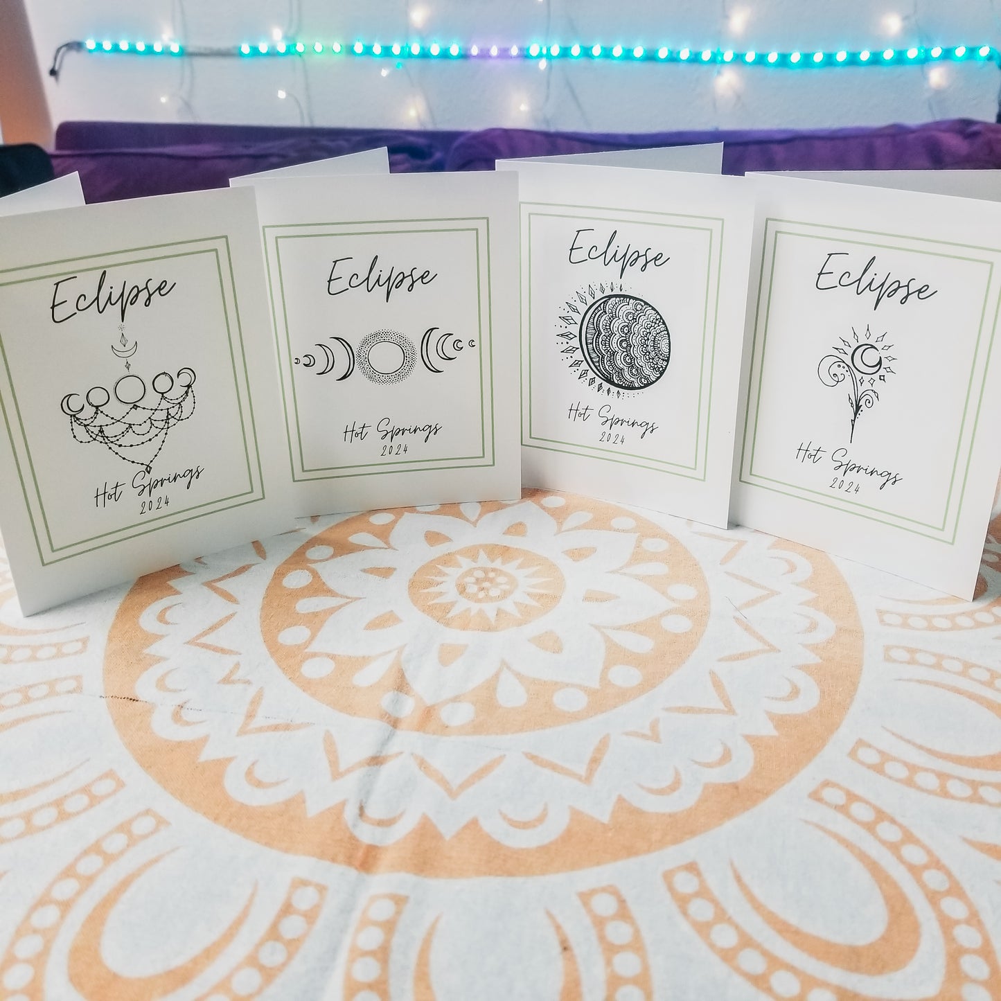 Hot Springs Eclipse 2024 Art Card 4-Pack