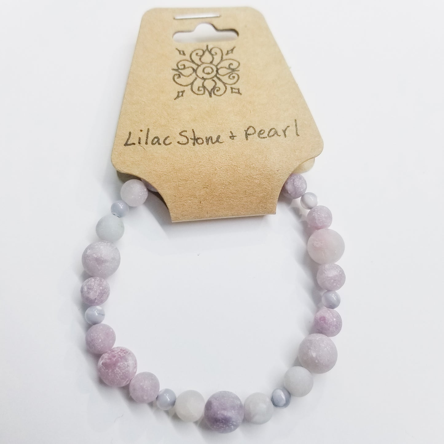 Lilac Stone & Pearl Crystal Bracelet