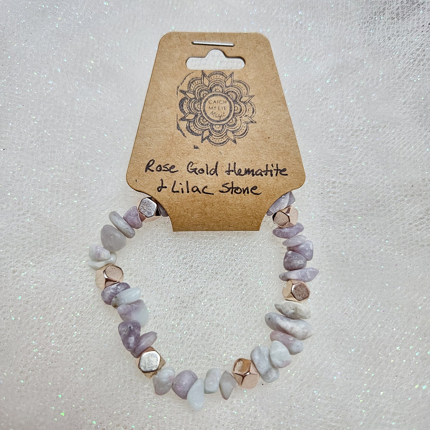 Rose Gold Hematite & Lilac Stone Crystal Bracelet