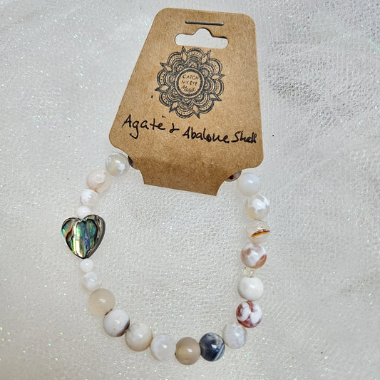 Agate & Abalone Shell Crystal Bracelet