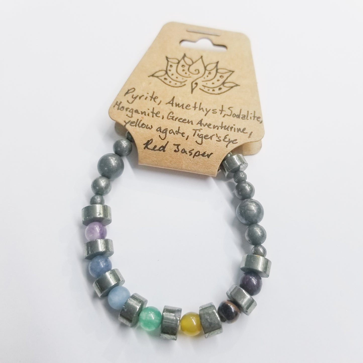 Pyrite & Chakra Crystal Bracelet